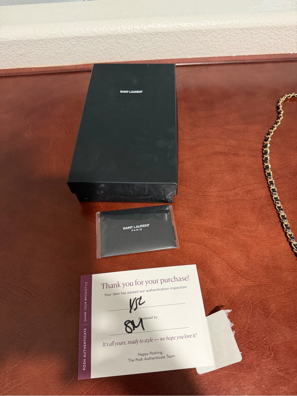 Yves Saint Laurent Black Quilted Leather Wallet on Chain with Gold Hardware - Picture 14 of 15